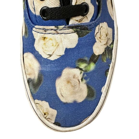 Vans ~ Blue Canvas Floral Print lace up Sneakers ~ size 10 - Picture 4 of 13